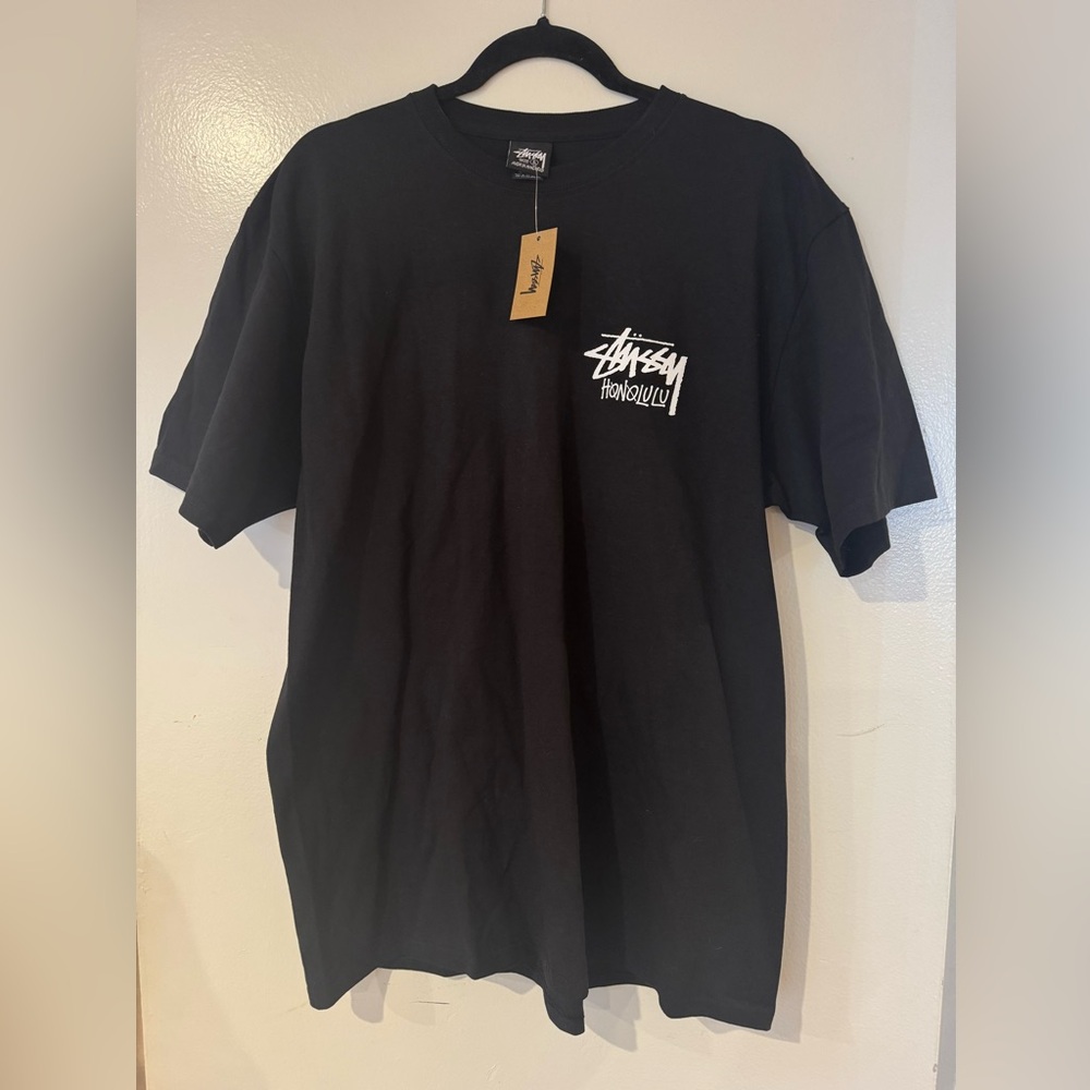 NWT Stussy Honolulu Black Men's T-Shirt - Picture 3 of 6